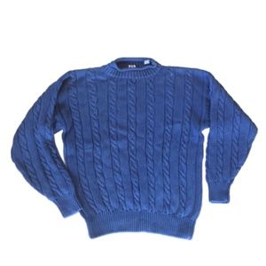 GAP Vintage Blue Cable Knit Fisherman Sweater